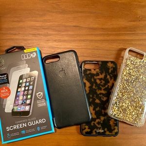 3 iPhone 8 Plus Cases + Screen Protector Bundle